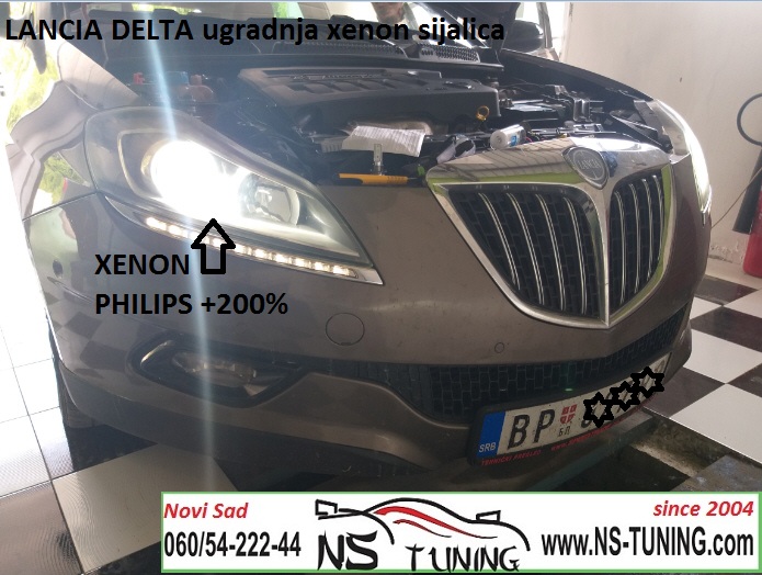 lancia delta 2011 ugradnja ksenona philips canbus trafo h7 novi sad auto servis farova